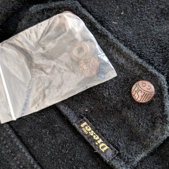 Vintage Suede lthr Diesel trucker jacket NWOT blk - Picture 5 of 5